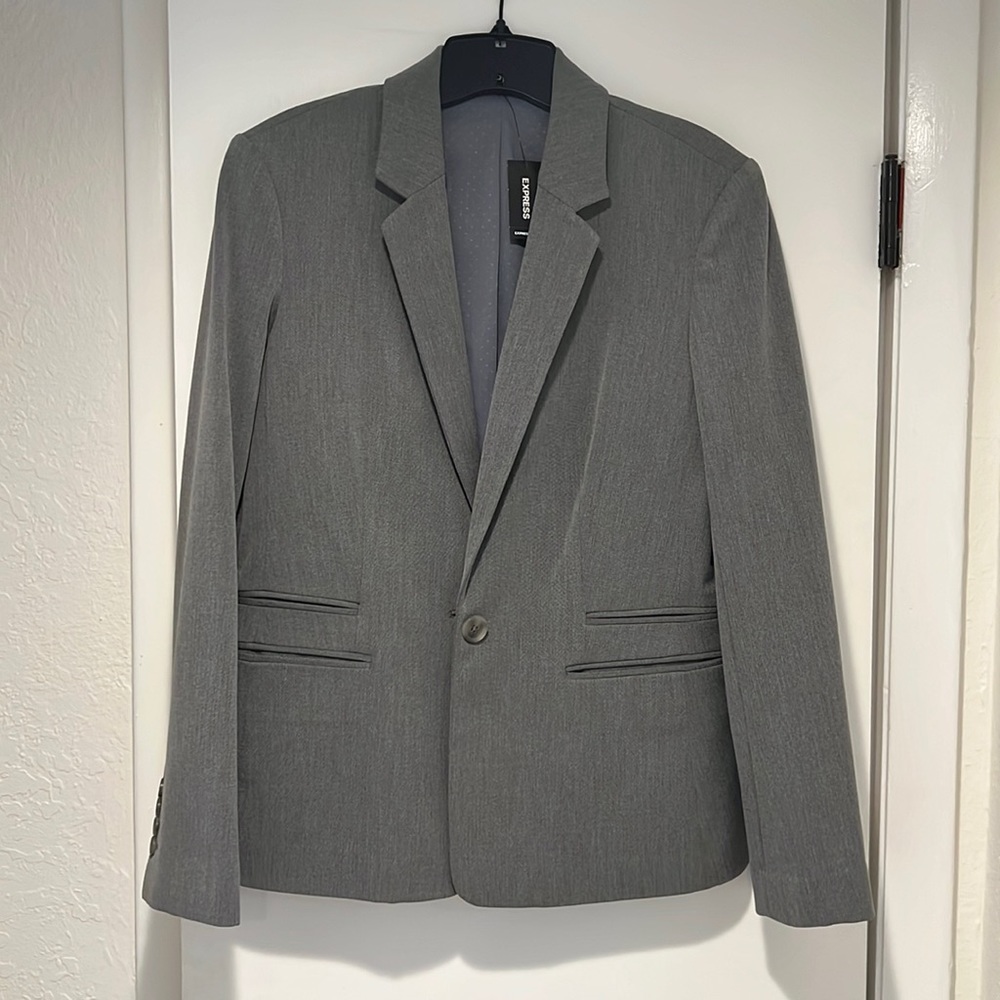 Gray fitted blazer never worn